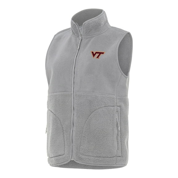 Women's Antigua  Gray Virginia Tech Hokies Nostalgic Full-Zip Vest