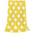 thumbnail image 2 of Fotbe Yellow And White Polka Dot Manta de Franela Acolchonada con Estampado, Súper Suave y Esponjosa, Extra Grande para Sofá, Cama, Uso Todo el Año-60"x50", 2 of 7