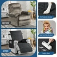 thumbnail image 3 of TAOCOCO 100% Waterproof Recliner Cover, Anti- Slip Reclining Chair Slipcover Recline Sofa Cover with Non-Slip Granule, Black, 3 of 7