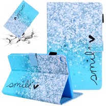 SaniMore Wallet Case for Samsung Galaxy Tab A9 Plus Case 12.4" 2023 SM-X810/X816/X818, PU Leather Case Auto Wake/Sleep Card Holder Kickstand Anti-slip Strip Shockproof TPU Fashion Cover, Beach