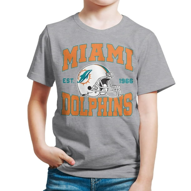 Junk Food clothing x NFL - Miami Dolphins - Team Helmet - Boys and girls  Short Sleeve Fan Shirt - Size Medium 