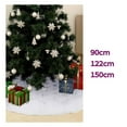thumbnail image 2 of vidaXL Christmas Tree Skirt Artificial Xmas Tree Mat Luxury White Faux Fur, 2 of 6