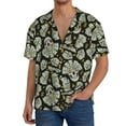thumbnail image 3 of Xecao offers the Skull with Dollar for Men's Casual Short-sleeved Shirt, a button-up collared shirt with a pocket, perfect for beach vacations and yacht travel in the 3X-Large size., 3 of 7