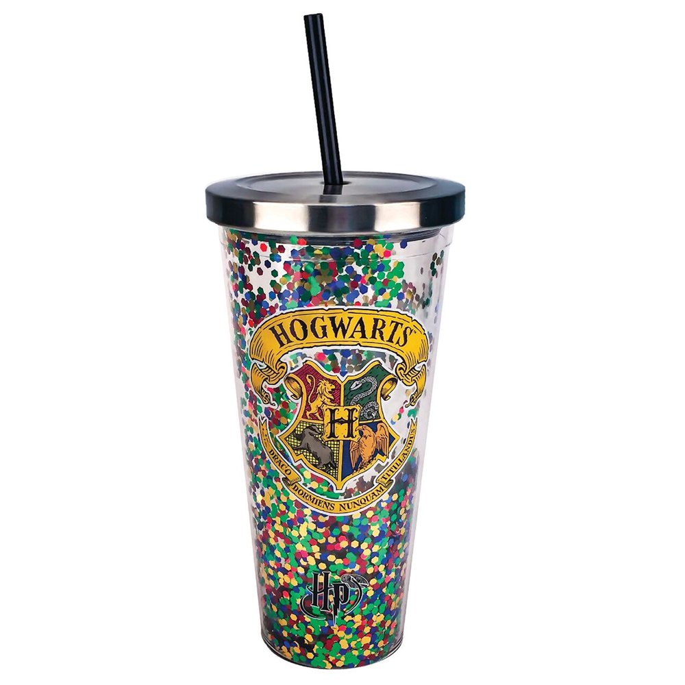 Harry Potter Hogwarts Multi Glitter 20 oz Acrylic Double Walled Tumbler