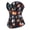 Black, variant on Burlesque Womens Rockabilly Christmas Print Bustier Corset Top Black 2XL