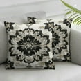 thumbnail image 3 of Acheng Outdoor Set of 2 Throw Pillow Covers Boho Black Decorative Spring Farmhouse Bohemian Carpet Gray Floral Farmhouse Home Decor for Living Room Bedroom Bed Cushion Cases 22x22in, 3 of 7