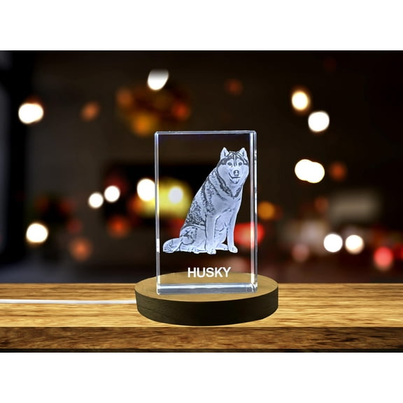 Playful Husky Crystal Carvings | Exquisite Gems Etched with Loyal Sled Dogs
