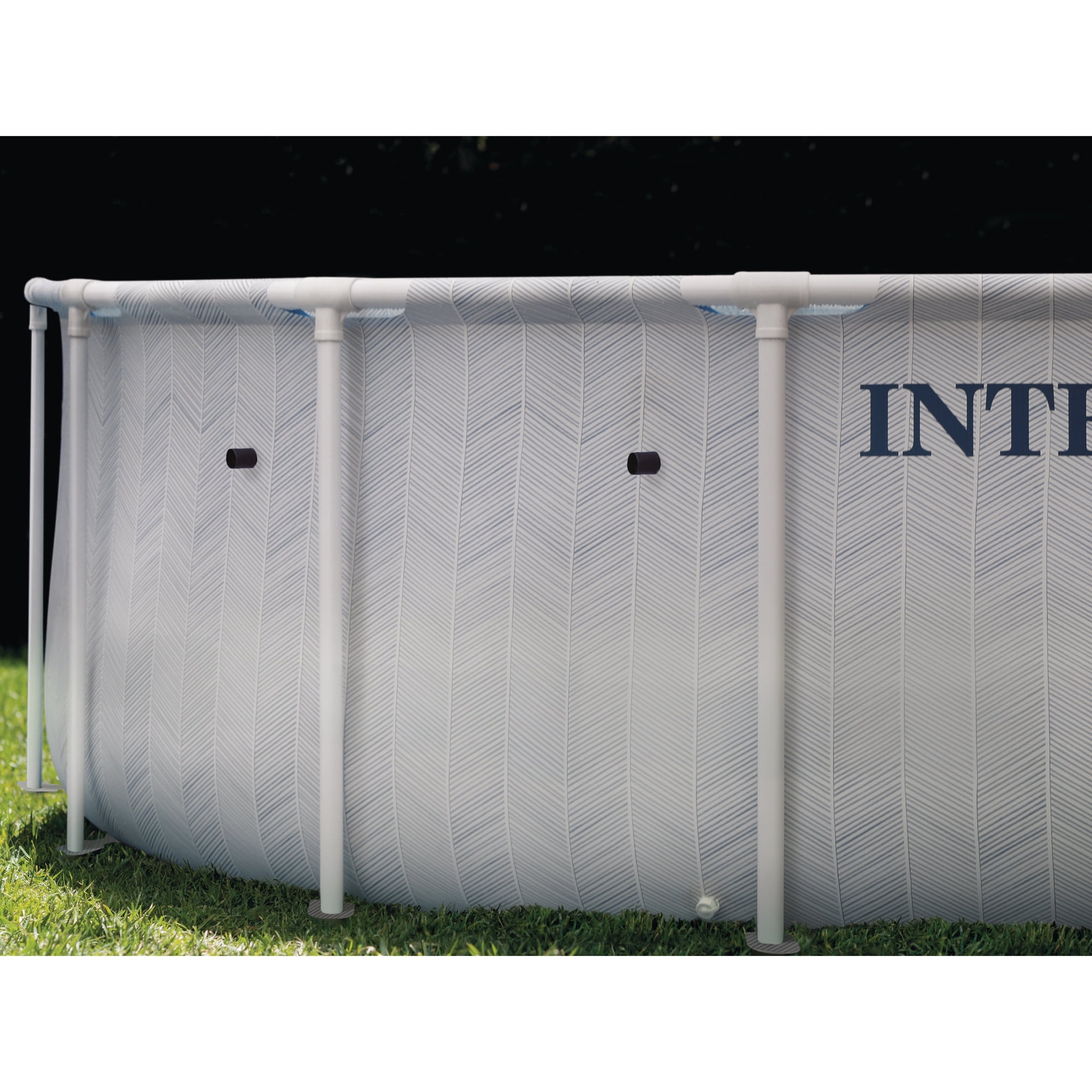 Intex: Prism Frame Premium Pool Set - Chevron, 16ftx48in, Above Ground Swimming Pool, Cartridge Filter Pump, Puncture Resistant, T-Joint Snap Assembly