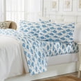 thumbnail image 2 of Great Bay Home Coastal Microfiber Wrinkle Resistant Sheet Set  (Twin, Fish), 2 of 6