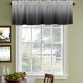 thumbnail image 4 of Black Ombre Valances for Windows, Decorative Rod Pocket Window Valance Curtains, Farmhouse Gradient Modern Abstract Art Short Curtain Drapes for Kitchen/Bathroom/Living Room, 2 Panels, 42" W x 12" L, 4 of 8
