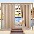 thumbnail image 3 of SHANNA 4 Panel Outdoor Curtains, Waterproof Windproof UV Protection Blackout Curtains with Eyelets, 3D Textured Pattern for Garden, Pergola, Balcony, Beige, 52 X 84 inch, 3 of 11
