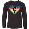 thumbnail image 3 of Inktastic Ice Skating Watercolor Heart Girls Long Sleeve Youth T-Shirt, 3 of 5