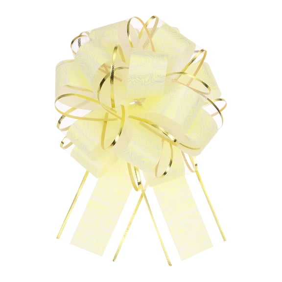 10pcs 8 Inch Large Pull Bow Gift Wrapping Bows Ribbon Organza Creamy White for Wedding Presents Christmas Party