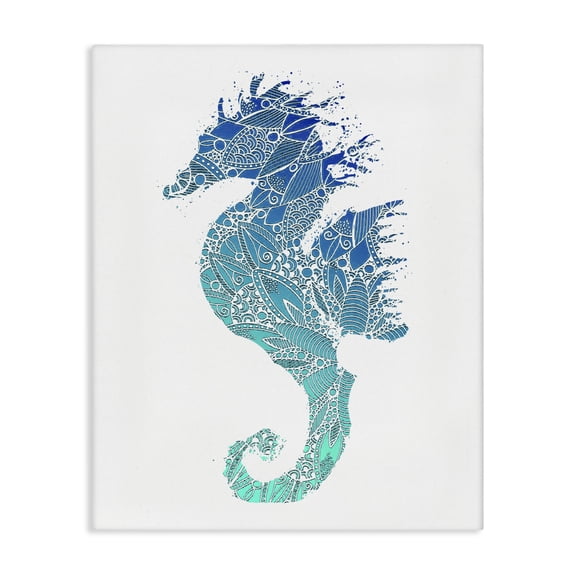 Stupell Industries Bohemian Fractal Patterned Seahorse Canvas Art, 24 x 30, by Sebastian Grafmann