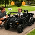 thumbnail image 2 of Track Seven 24V Ride on Dump Truck, 400W 6-Wheel Ride on UTV Car for Big Kids with Electric Dump Bed, Remote Control, Music, Lights, Spring Suspension, 24V Ride on Toy Car for Kids Aged 3+, Black, 2 of 7