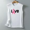 thumbnail image 4 of IROINNID Breast Cancer Tank for Women Breast Cancer Awareness Casual Sleeveless Printed Ladies Round Neck Blouses Tops T-Shirt,White, 4 of 5