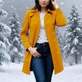 thumbnail image 5 of Women's Notch Lapel Double Breasted Trench Coat Classic Mid Length Outerwear Jacket Coat With Cuff Buckles Long Sleeve Solid Color Casual Daily Wear Work Office Travel | CSEONE,Yellow M, 5 of 8