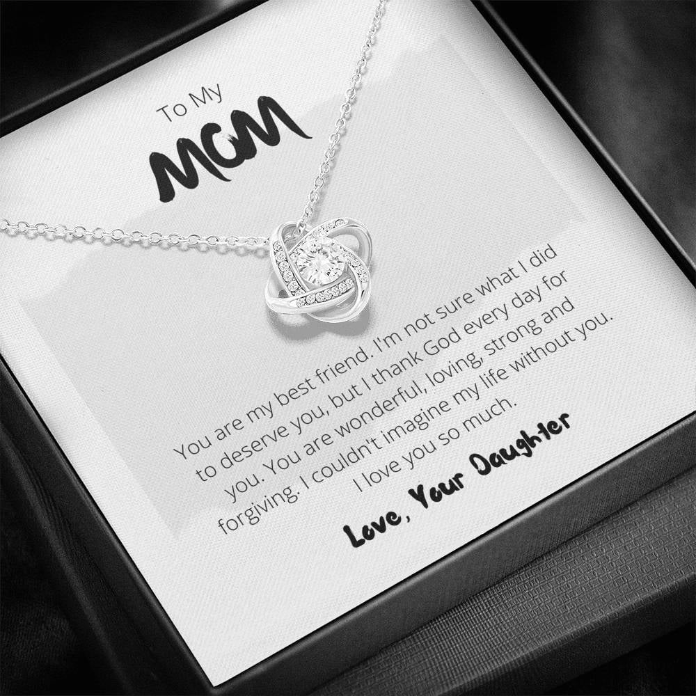 To my mother, my best friend - Love KNot Necklace - love knot –