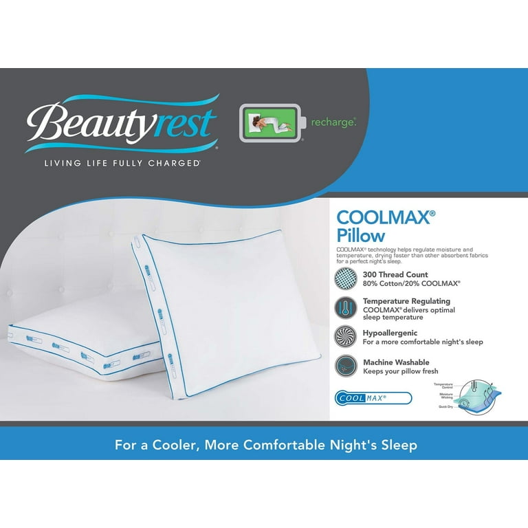 Beautyrest Coolmax Extra Firm Jumbo Pillow Jumbo White Walmart