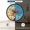 thumbnail image 5 of Voice Activated Clock with Glow Light 12 Inch Large Silent Wall Clock Battery Operated for Home Decor Colorful Flower Tree, 5 of 8