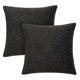thumbnail image 2 of Deconovo Linen Look Throw Pillow Covers for Sofa Couch Invisible Zipper Navy Blue No Pillow Insert Set of 2, Straw Black, 18x18 Inch, 2 of 8