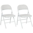 thumbnail image 1 of HOMCOM Chaises Pliantes en Métal avec Coussin en Cuir PU Chaises Pliables Blanc, 1 of 10