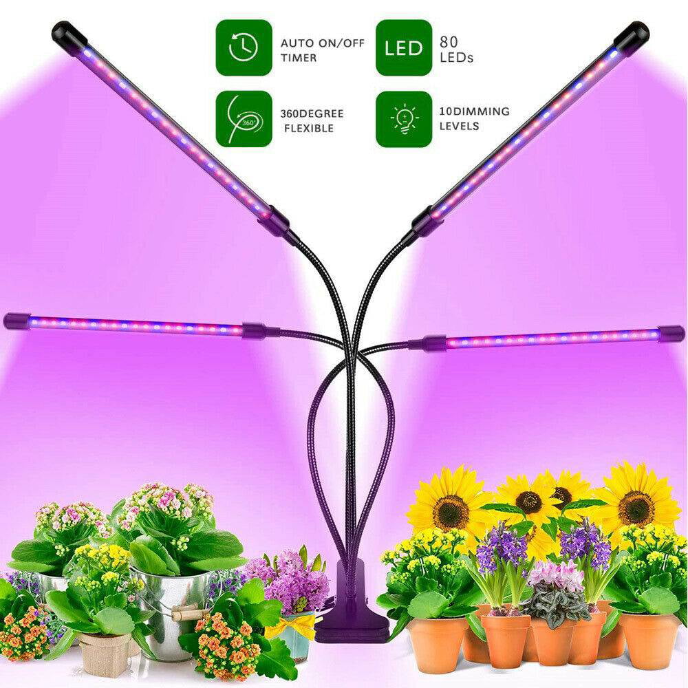 4-Head LED Grow Light Lamp Vollspektrum Pflanzenlampe Wachsen Licht Mit Tripod 