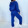 thumbnail image 4 of Pantalones Conjunto de salón de 2 piezas para mujer, traje básico de vacaciones con bolsillos holgados Ygjytge Azul T XL para Mujer, 4 of 7