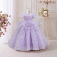 thumbnail image 6 of LEKWK Girls Princess Dress Sequin Puff Short Sleeve Sheer Mesh Tiered Pageant Gown Embroidery Ruffle Cute Dress for Flower Girl Wedding Birthday Party 3-14Y, 6 of 6