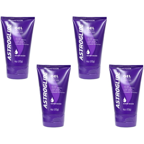4 Pack - Astroglide Personal Lubricant Gel, 4oz Each