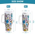 thumbnail image 6 of Yayeee 40oz Double-Wall Insulated Stainless Steel Tumbler with Handle Bottle, Doodle Pattern, 6 of 8