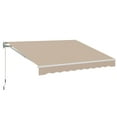 thumbnail image 4 of AECOJOY 8.2' x 6.5' Manual Retractable Patio Awning,Outdoor Awning Retractable Sunshade Shelter-Beige, 4 of 9