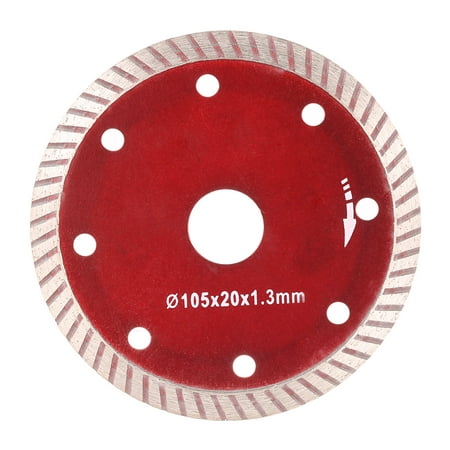 105*1.3*20mm Diamond Cutting Disc Saw Blade Continuous Turbo Diamond Blade with 8 Cooling Holes 20mm Inner Diameter Ceramic Incising For Angle Grinder Architectural Engineering