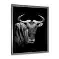 thumbnail image 2 of Designart 'Black and White Portrait Of Wildebeest' Farmhouse Framed Art Print, 2 of 4