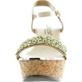 thumbnail image 3 of DBDK Womens Laveda-1 Ankle Strap Cork Wedge Platform Sandals, 3 of 4