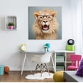 thumbnail image 3 of Stupell Industries Roaring Lion in Glasses Animals & Insects Painting Gallery Wrapped Canvas Art Print Wall Art, 36 x 36, 3 of 8