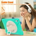thumbnail image 4 of Elehold Hybrid Heavy Duty Rugged  Case Compatible with iPad 10th Gen 10.9" (2022) with 360 Rotating Hand Strap/Shoulder/Kickstand Strap Shockproof Double Protection Case Cover - Mint, 4 of 9