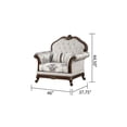 thumbnail image 3 of Pemberly Row Traditional button tufted Chair made with wood in White, 3 of 4