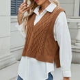 thumbnail image 5 of Mgmyaa Women's Sweater Vests Fashion Loose Solid Color V-neck Loose Sweater, 5 of 6