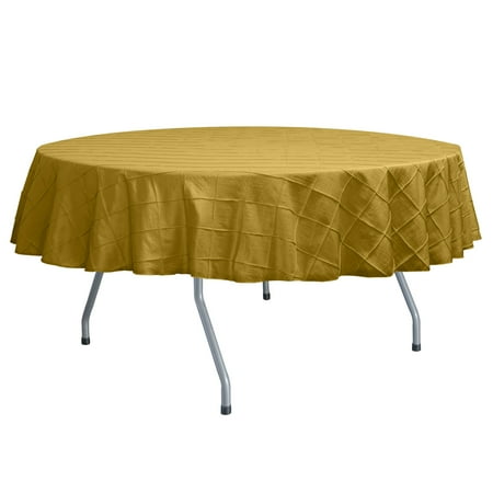 

Ultimate Textile (5 Pack) Embroidered Pintuck Taffeta 84-Inch Round Tablecloth Acid Green