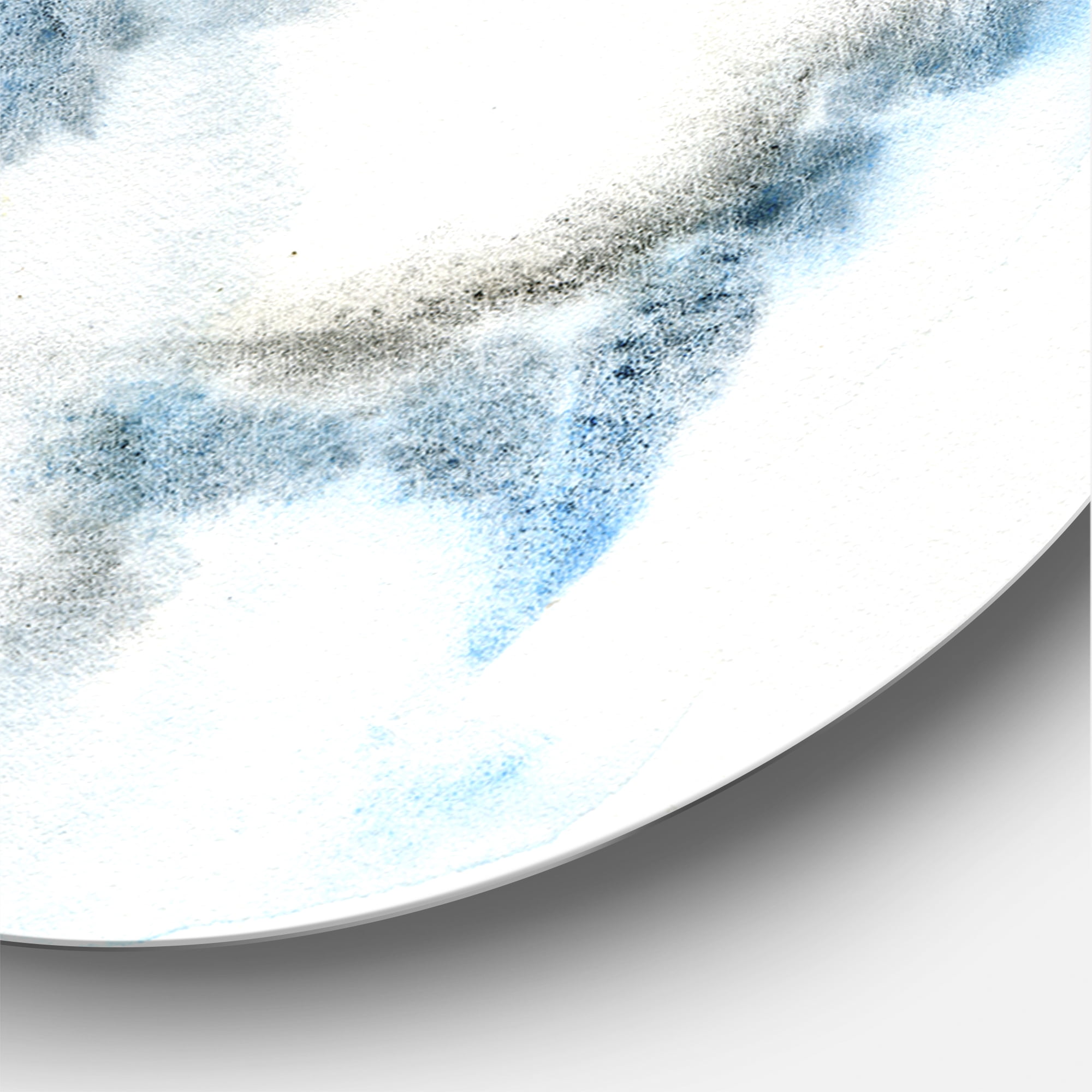 Designart 'Abstract Of Clouds Dark Blue Colored III' Modern Circle Metal Wall Art 29x29 - Disc of 29