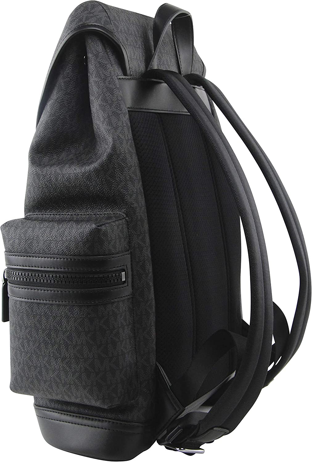Michael Kors Adult's Men's Unisex Cooper Signature PVC Graphic Logo  Backpack (Black White Multi)