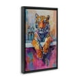thumbnail image 3 of Stupell Industries Bathing Tiger in Bright Tub Abstract Painting Black Floater Framed Canvas Art Print Wall Art, 17 x 25, 3 of 9