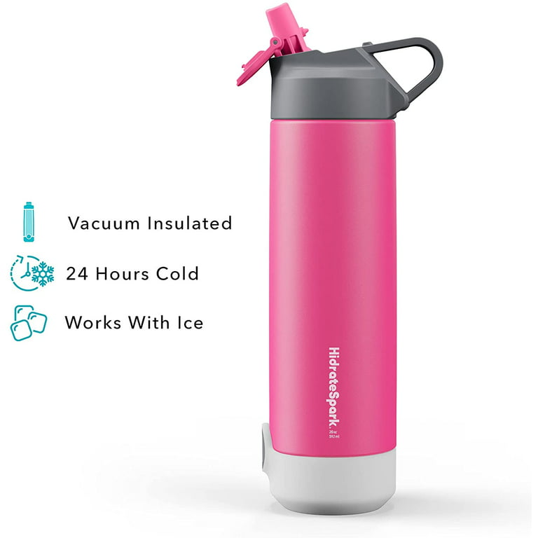 HidrateSpark PRO Smart Water Bottle – Insulated Stainless Steel – Tracks  Water Intake with Bluetooth, LED Glow Reminder When You Need to Drink –  Straw