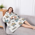thumbnail image 5 of Oversized Wearable Blanket Hoodie,White Highland Cow Blue Truck Pattern Sherpa Blanket Hoodie with Super Pockets,Super Warm Fuzzy Pullover for Women & Men, 5 of 6