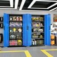 thumbnail image 2 of SOLAURA 71" Metal Garage Storage Cabinet with Locking Doors and Adjustable Shelves for Home, Office(Black Blue), 2 of 7