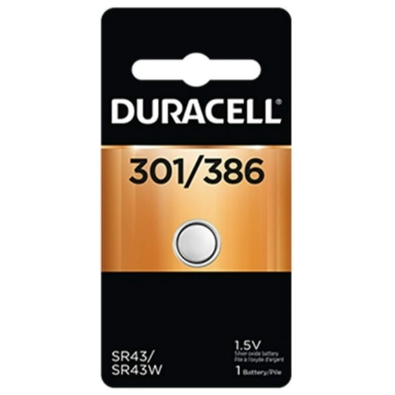 12-Pack Duracell 301/386 Batteries 1.5 Volt Silver Oxide Coin Button