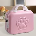 thumbnail image 3 of Small Suitcase Case with Handle Cartoon Upright Luggage Set 14 inch Luggage Case for Laptops Toiletries Documents Travel Shoes Pink, 3 of 8