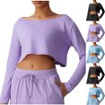 thumbnail image 1 of Talla grande Tops de tallas grandes,Blusa holgada de manga larga con cuello redondo para mujer, mezcla de poliéster de color liso, cómoda para uso diario y trabajo, sopatenor, 1 of 9