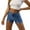Dark Blue, variant on Xixinqiwan No Boundaries Women's High Waist Skinny Denim Shorts Summer Irregularly Raw Hem Stretchy Jean Shorts with Pocket